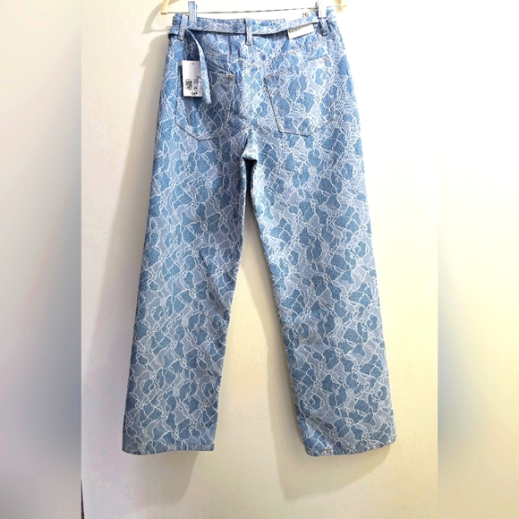 Lace Covered Baggy High Waist Jeans size 26 - Picture 3 of 15
